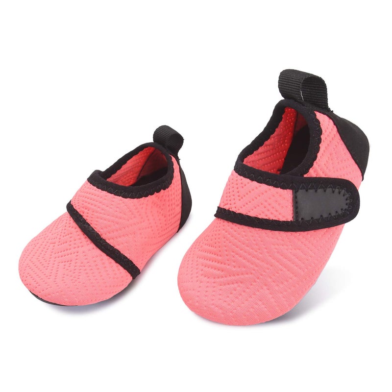 BARERUN Baby Girls Boys Swim Water Shoes Quick Dry Non-Slip Water Skin Barefoot Sports Shoes Aqua Socks for Infant Orange 18-24 Months Infant - Image 1